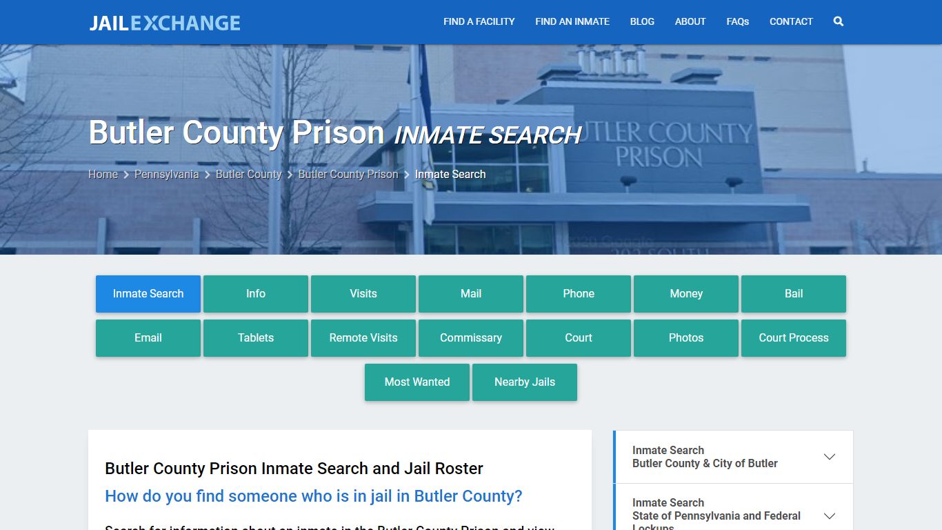Inmate Search: Roster & Mugshots - Butler County Prison, PA - Jail Exchange