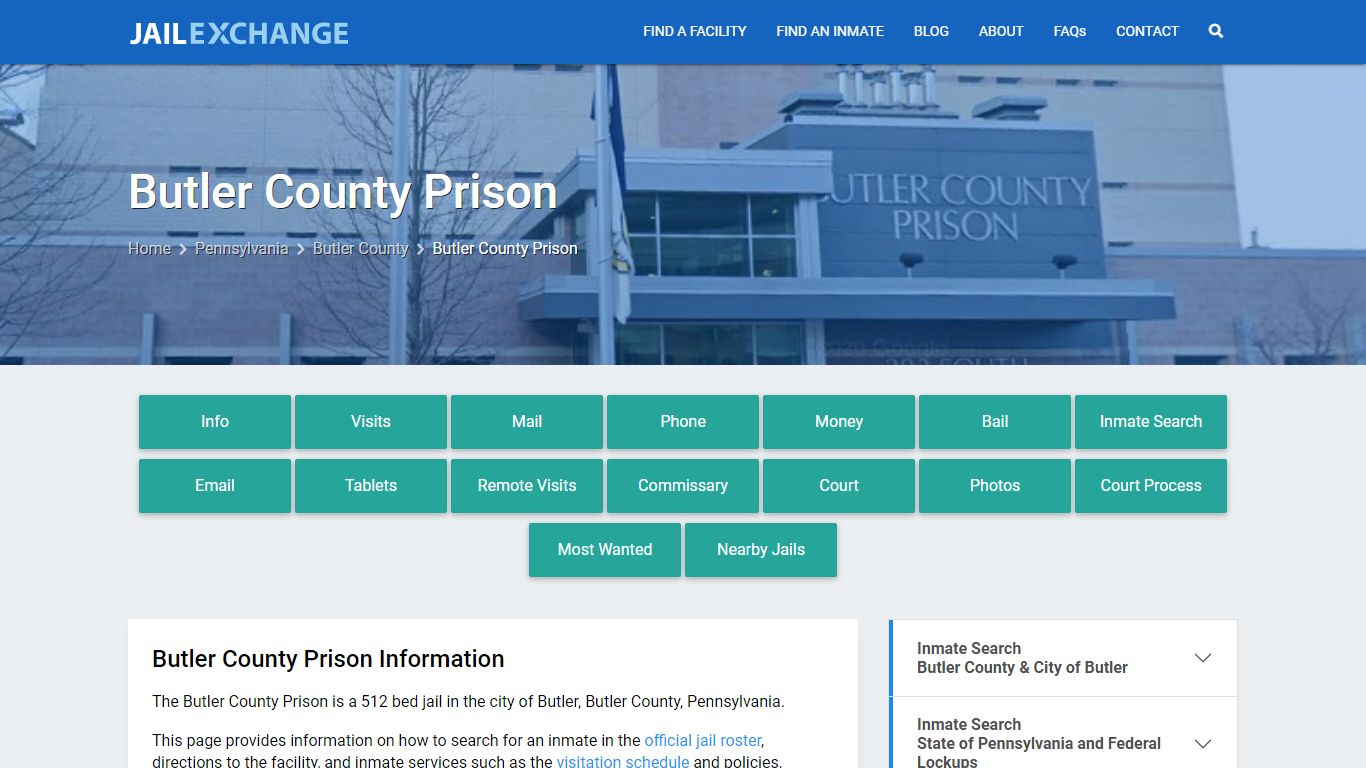 Butler County Prison, PA Inmate Search, Information - Jail Exchange